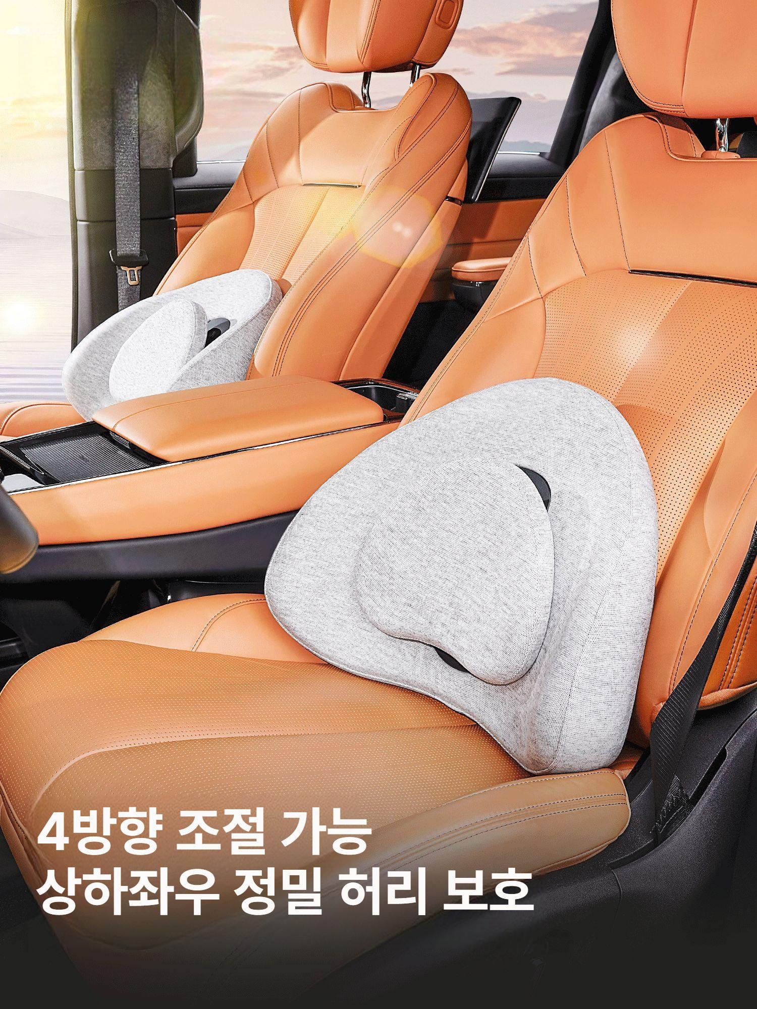 자동차 운전석 허리받침대 허리쿠션 등받이 허리보호 쿠션 블랙그레이 단일 - 상세 이미지 2