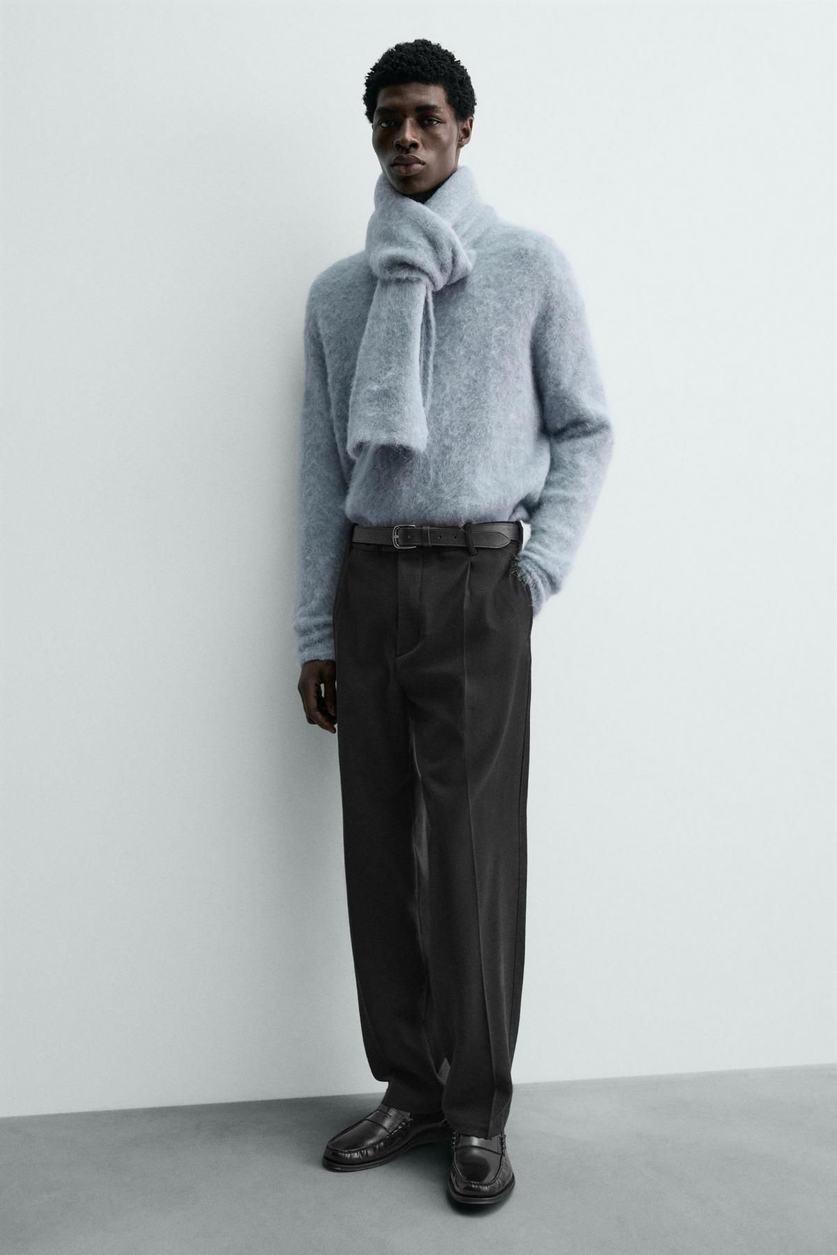 자라 테크니컬 플리츠 플란넬 팬츠 6668/159 BLACK - 상세 이미지 5