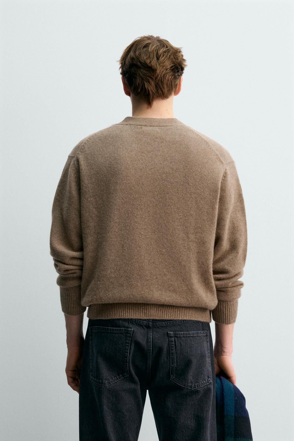자라 울 캐시미어 가디건 X 아론 레빈 2893/380 BROWN / TAUPE - 상세 이미지 4
