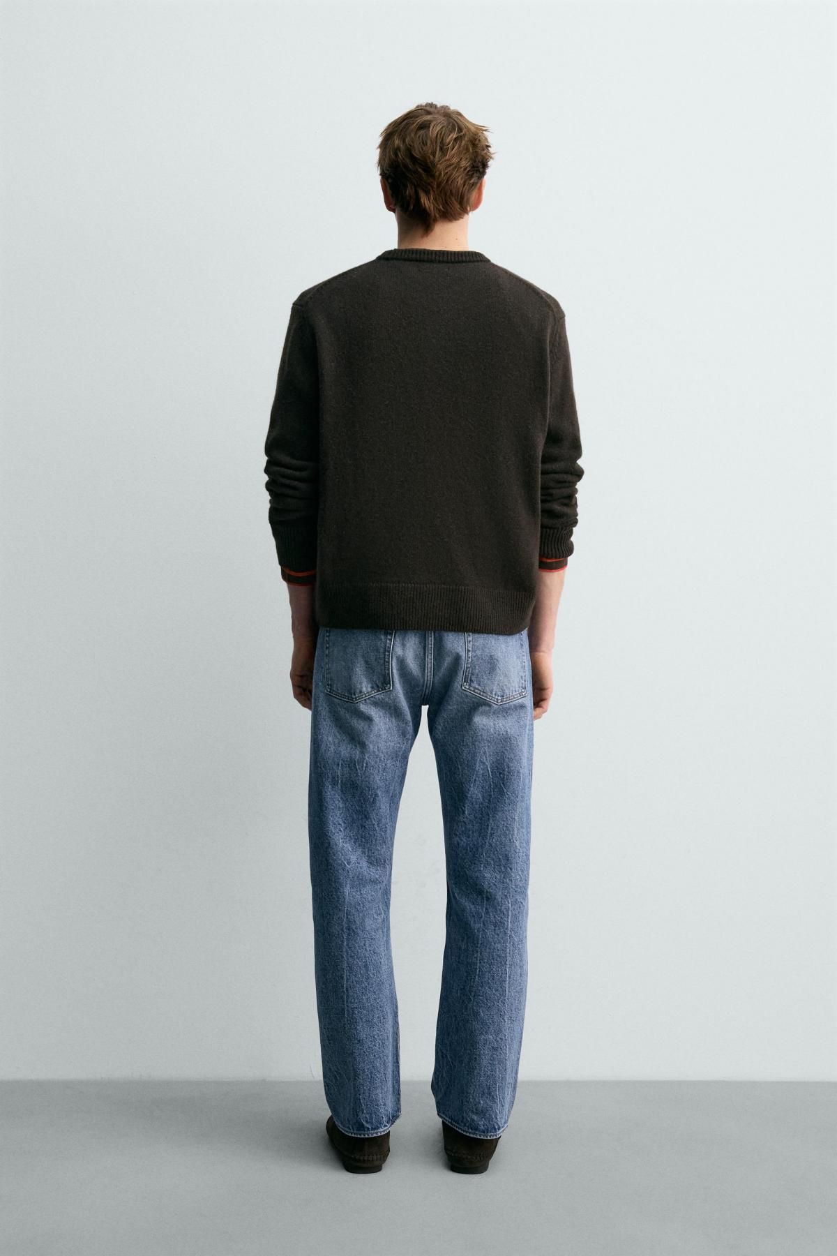 자라 스트레이트핏 부츠컷 진 X 아론 레빈 5585/490 MID-BLUE - 상세 이미지 4