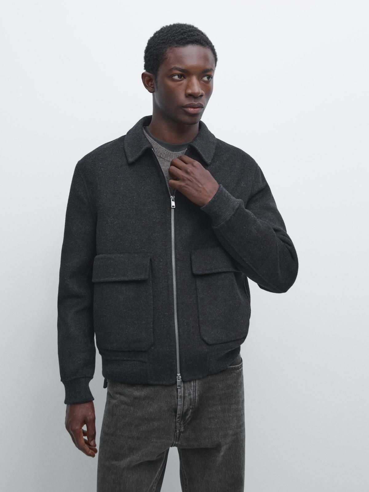 마시모두띠 테크니컬 울블렌드 집업 재킷 포켓 2846/382 ANTHRACITE GREY - 상세 이미지 3