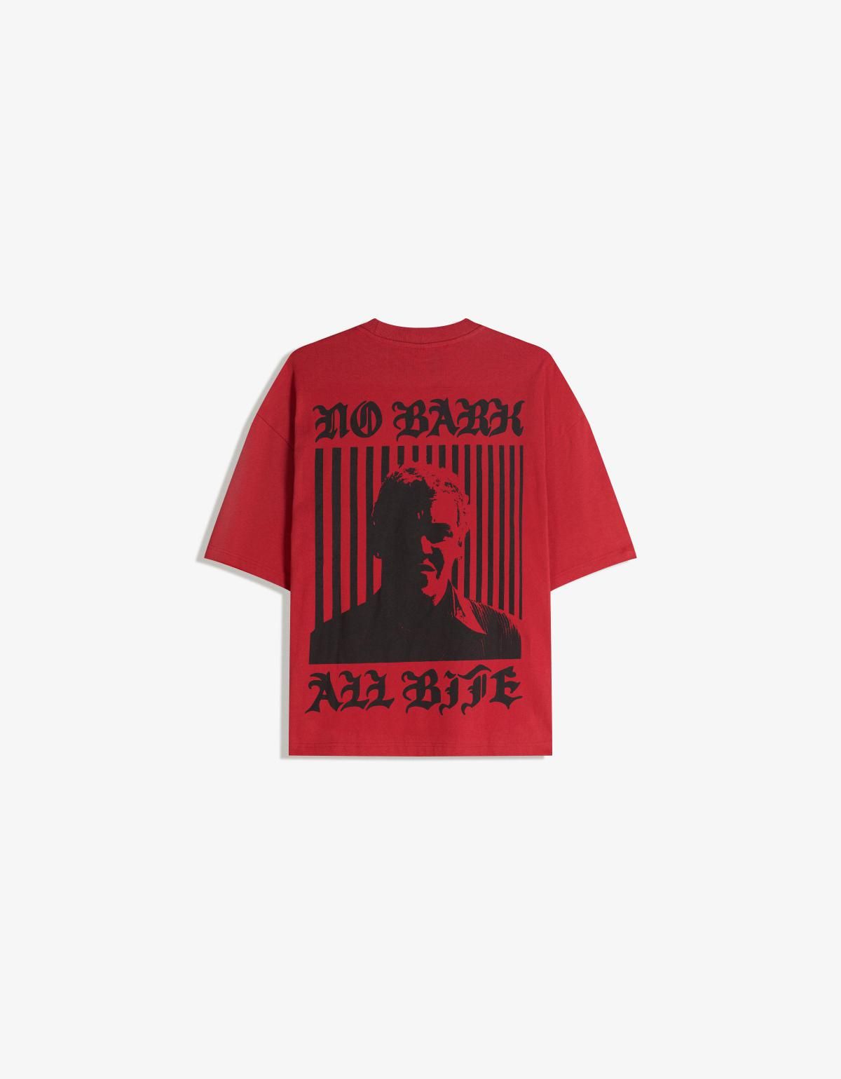 버쉬카 박시 프린트 반팔 티셔츠 레드 1001/160 CORAL - 상세 이미지 2