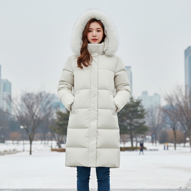 블랙야크 여자 폭스퍼 아웃도어 구스다운 롱패딩 퀼팅 다운패딩 롱다운 점퍼 - 상세 이미지 2