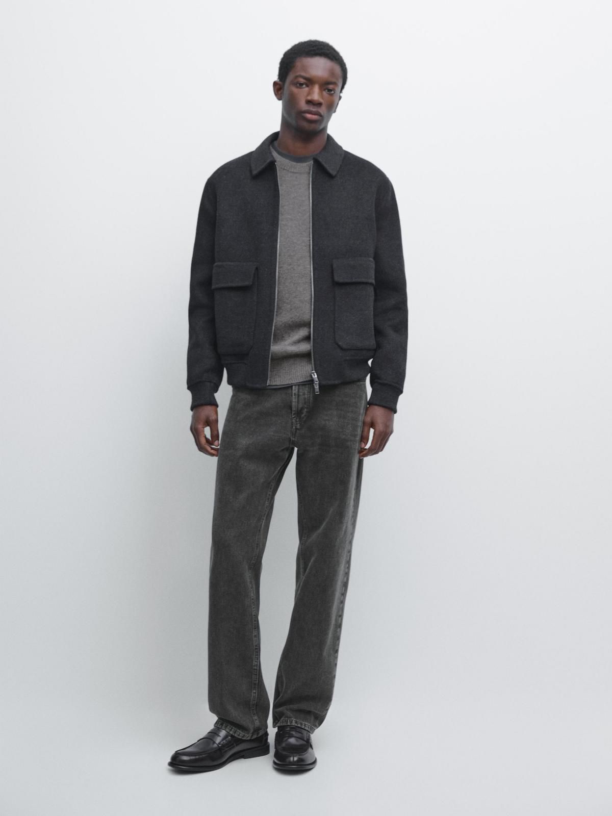 마시모두띠 테크니컬 울블렌드 집업 재킷 포켓 2846/382 ANTHRACITE GREY - 상세 이미지 2