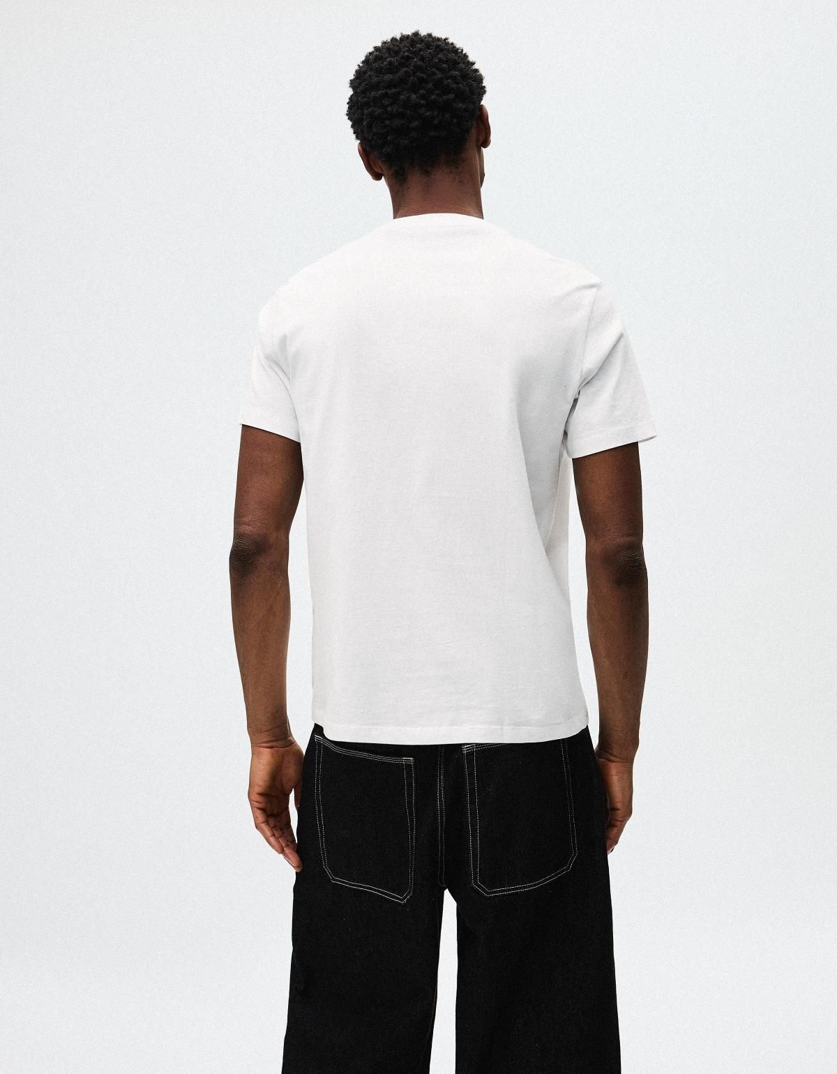 버쉬카 베이직 화이트 반팔 티셔츠 0069/154 WHITE - 상세 이미지 5