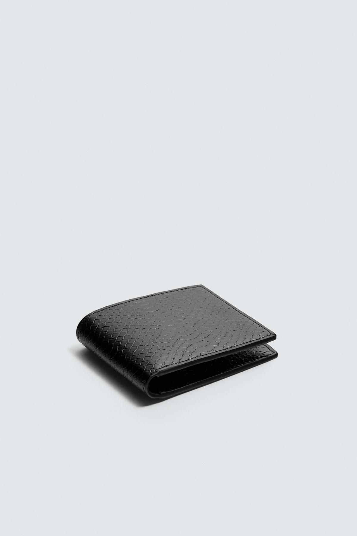 자라 크로커다일 엠보싱 블랙 반지갑 3813/620 BLACK - 상세 이미지 2