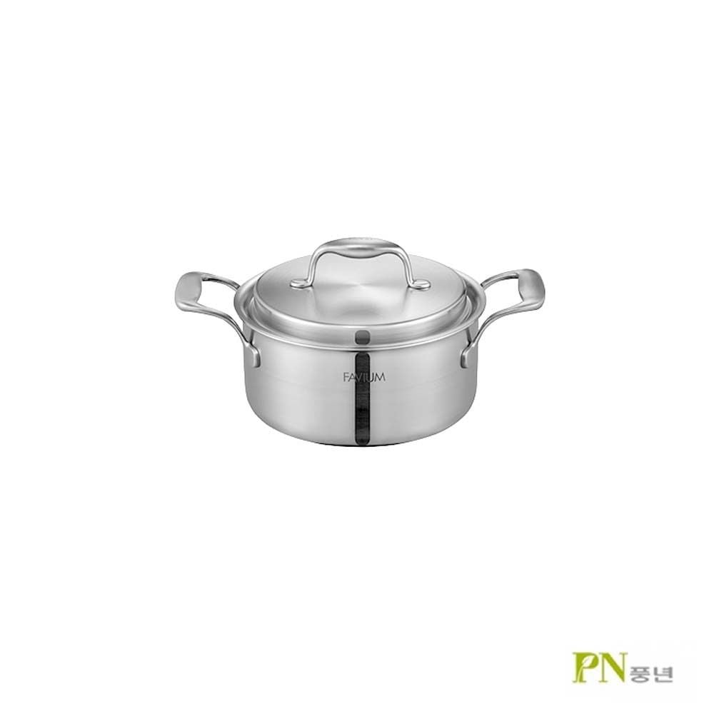PN풍년 파비움 5PLY 깊은 양수냄비 18cm 스텐냄비 양 - 메인 이미지
