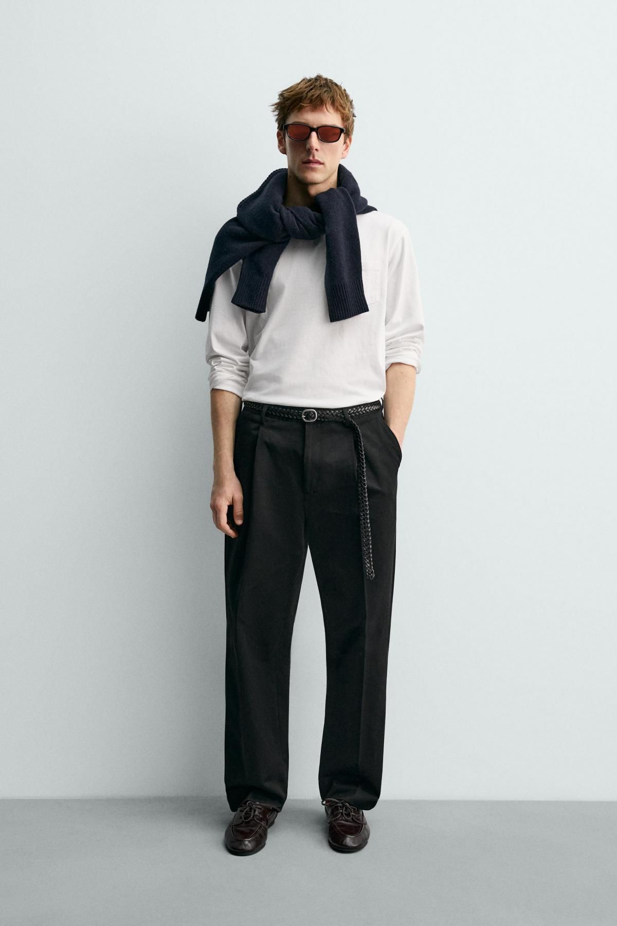 자라 코튼 포켓 긴팔 티셔츠 X 아론 레빈 1887/369 WHITE - 상세 이미지 2