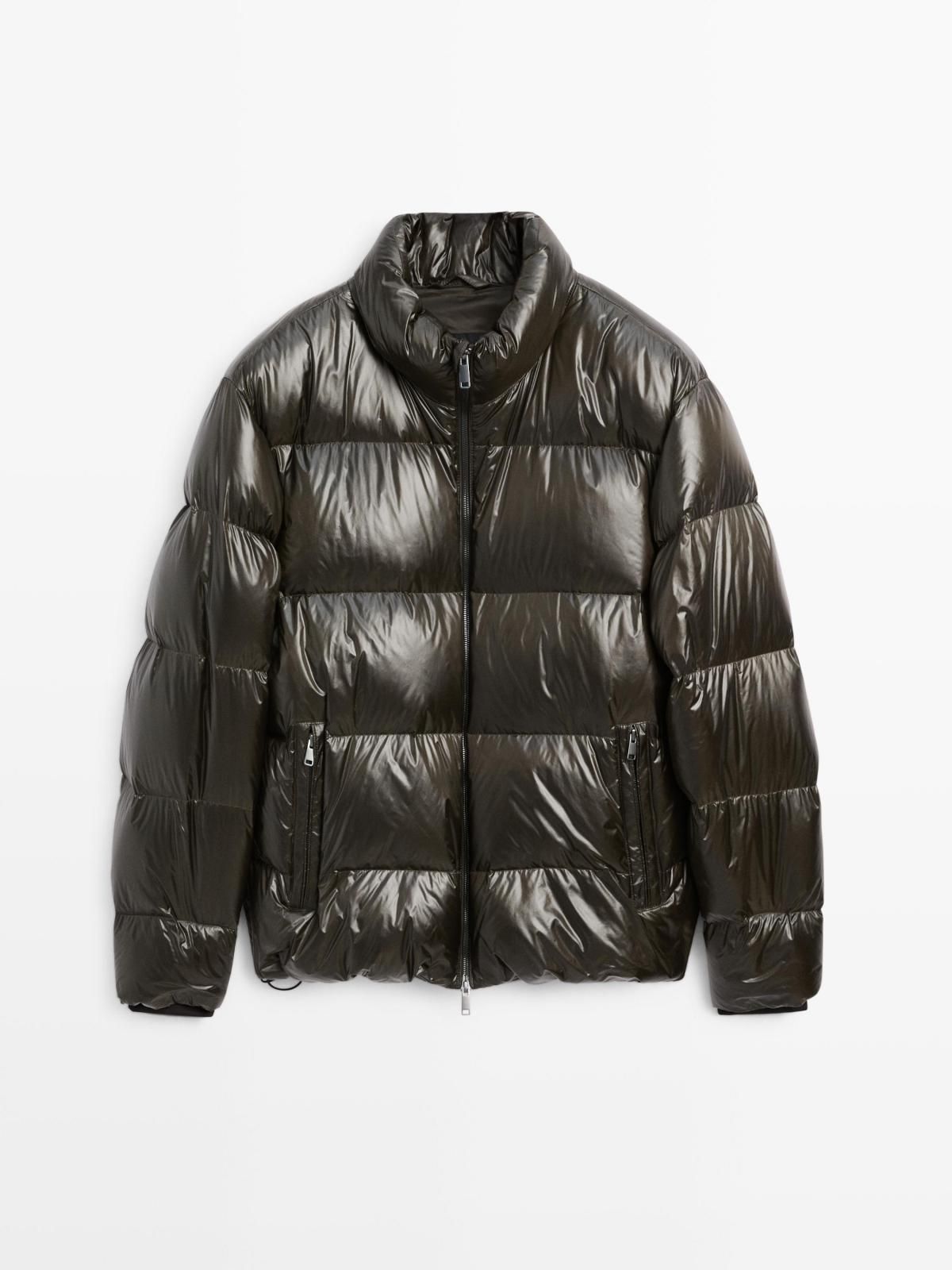 마시모두띠 테크니컬 글로시 다운 패딩 재킷 3141/410 DARK KHAKI - 메인 이미지