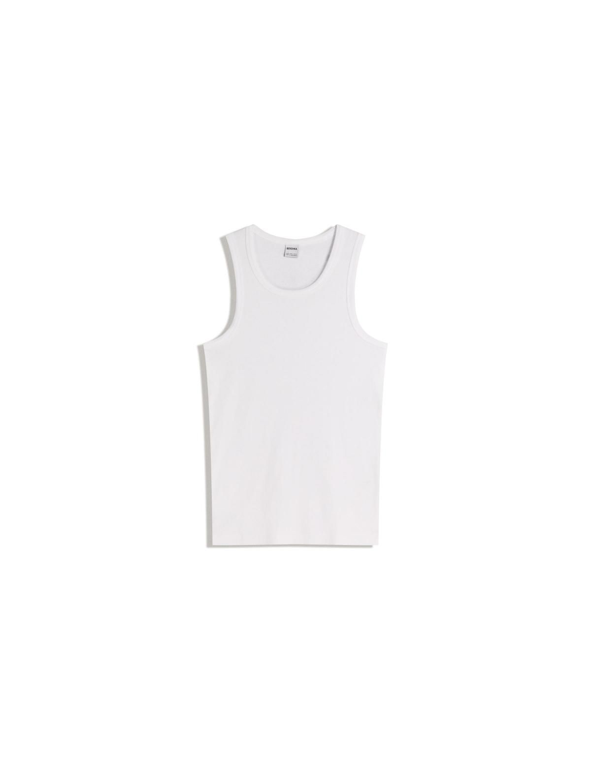 버쉬카 베이직 골지 슬리브리스 탑 화이트 0071/589 WHITE - 상세 이미지 3