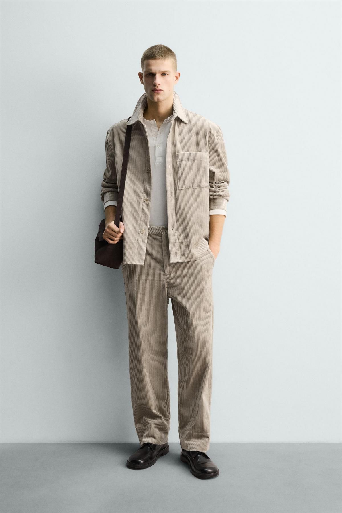 자라 테크니컬 코듀로이 오버셔츠 9621/153 BEIGE - 상세 이미지 2
