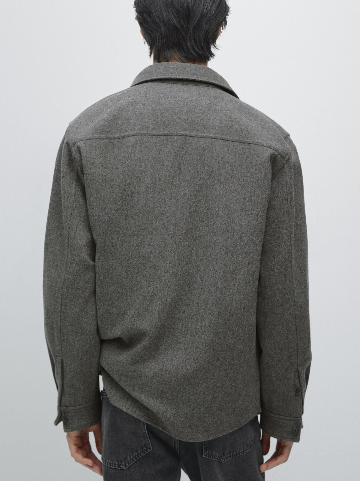 마시모두띠 테크니컬 울블렌드 오버셔츠 포켓 1920/260 GREY MARL - 상세 이미지 4