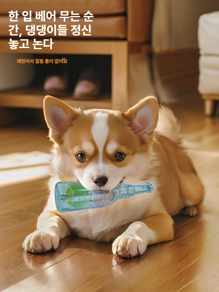 강아지 고무 테니스볼 내구성 좋은 반려견 치아관리 스트레스 해소 블루 볼 없음 - 상세 이미지 2