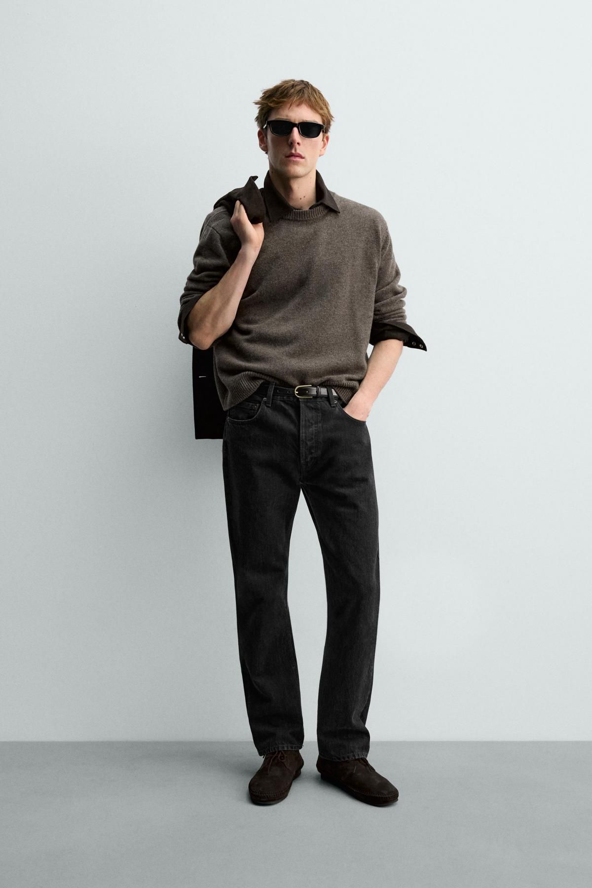 자라 울 캐시미어 니트 스웨터 X 아론 레빈 4696/390 BROWN / TAUPE - 상세 이미지 2