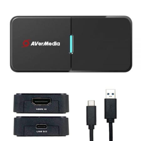 [해외]AVerMedia BU113 라이브 스트리머 캡 4K HDMI DSLR 비디오 캡처 카드, 콘텐츠 제작용 - 2160p30으로 및 스트리밍, 1080p60 HDR, USB