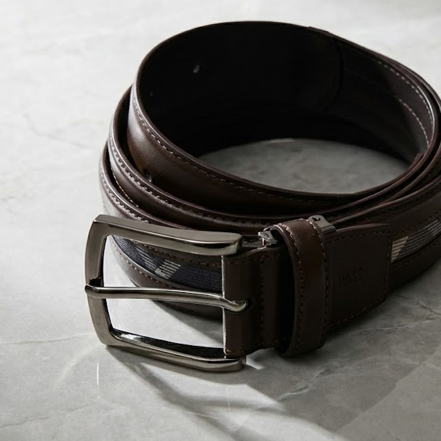 [백화점A/S] 닥스 벨트 소가죽 브라운 체크 기본 명품 허리띠