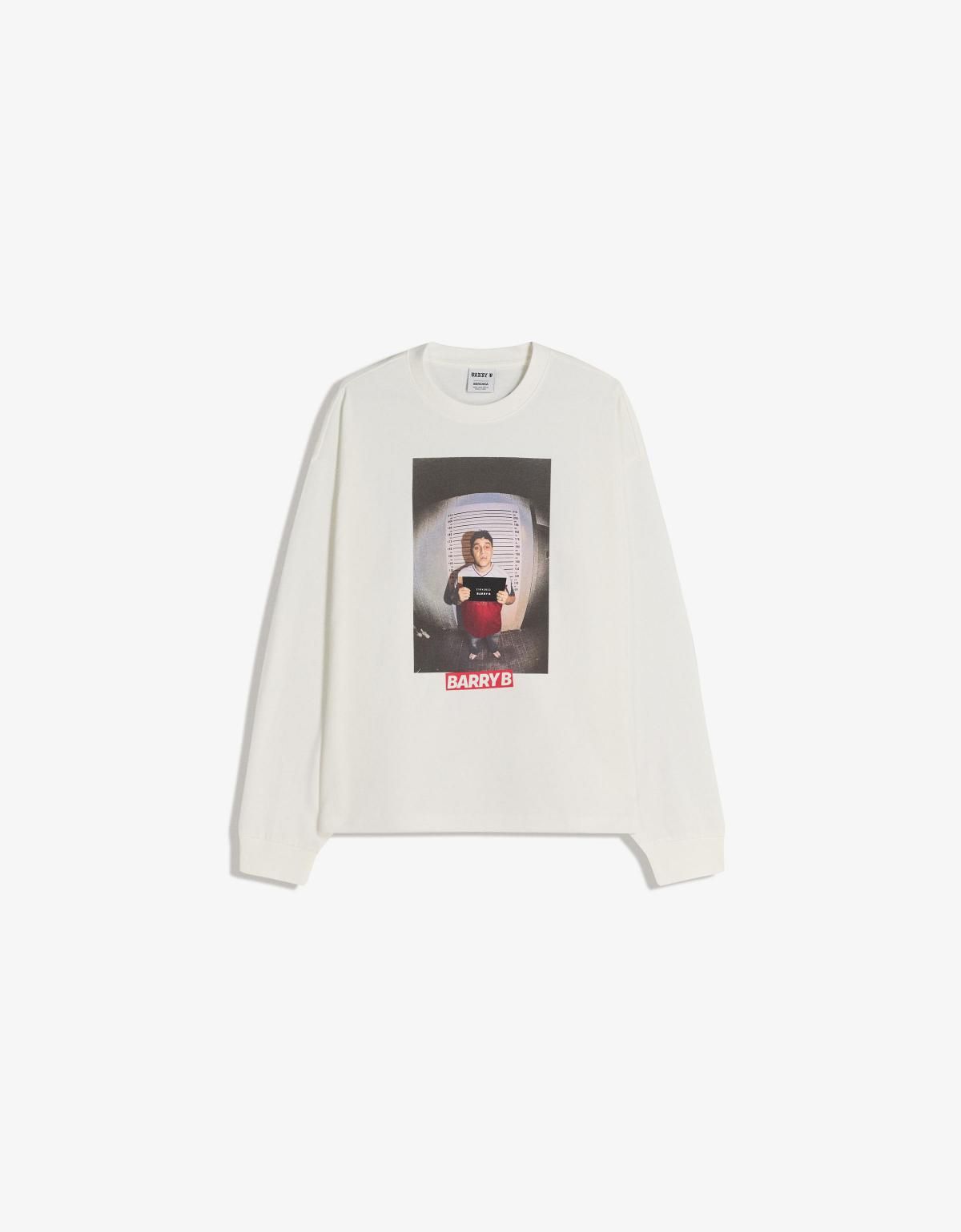 버쉬카 프린트 오버핏 긴소매 티셔츠 1000/160 OFF WHITE - 상세 이미지 3