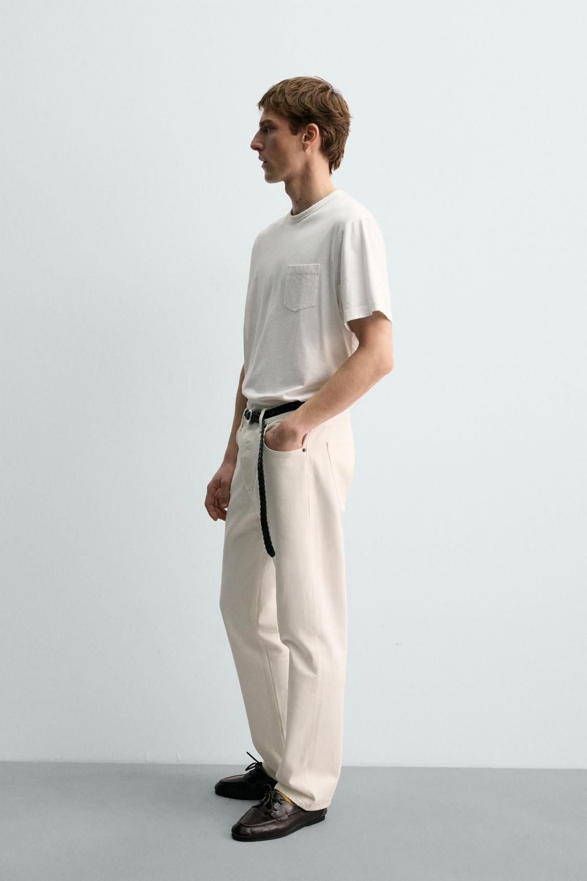 자라 포켓 반팔 티셔츠 X 아론 레빈 1887/383 WHITE - 상세 이미지 5