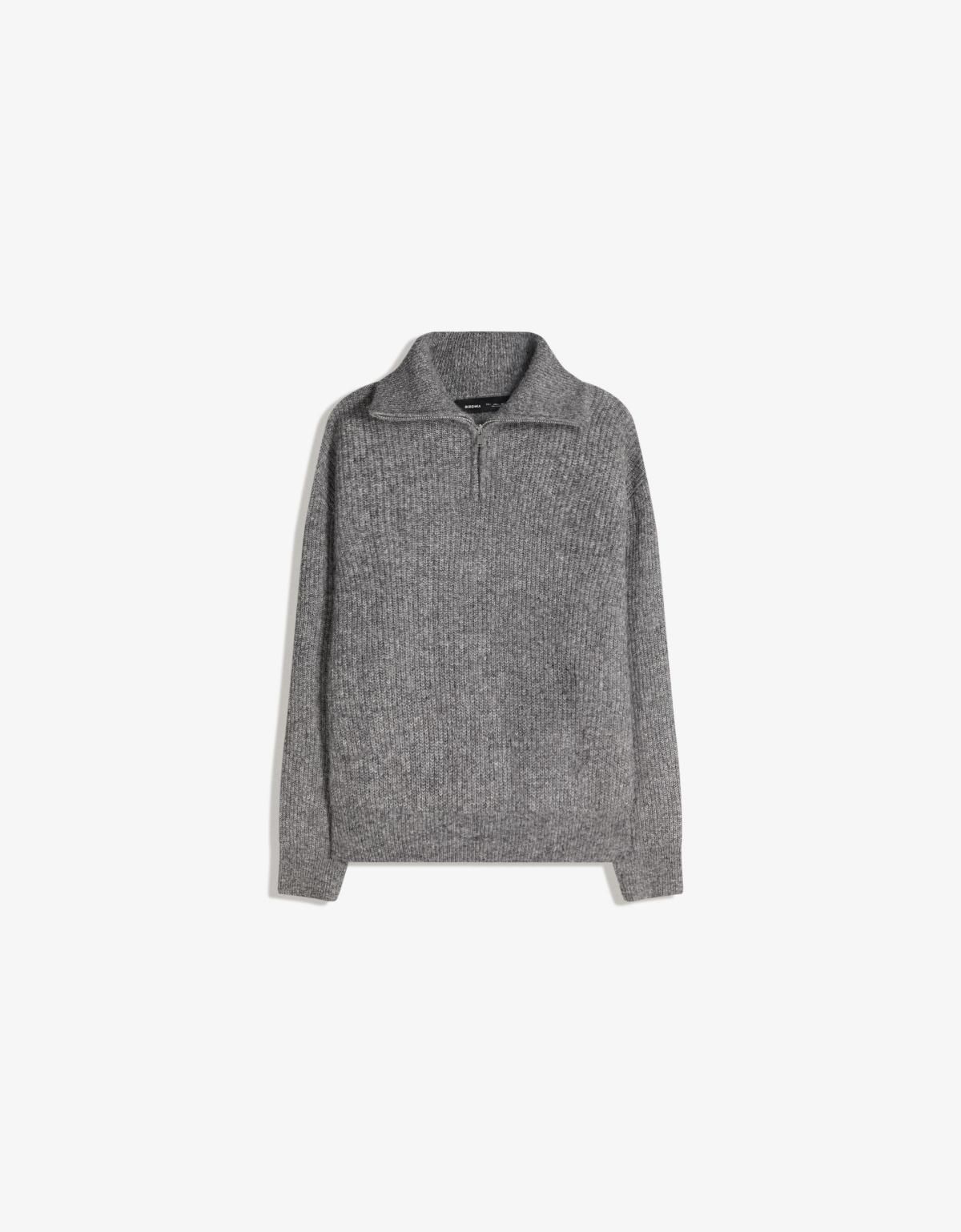버쉬카 테크니컬 하프집업 그레이 니트 스웨터 7352/686 GREY - 상품 이미지