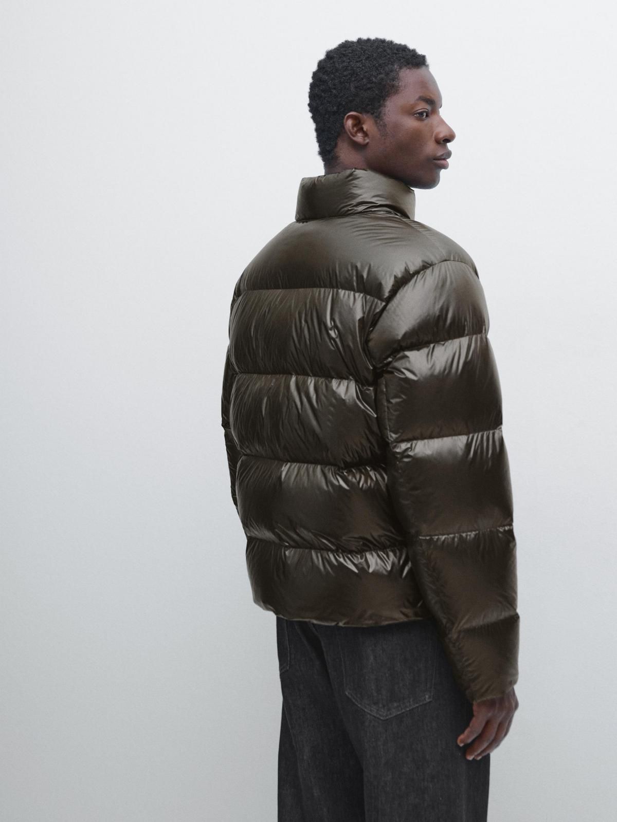 마시모두띠 테크니컬 글로시 다운 패딩 재킷 3141/410 DARK KHAKI - 상세 이미지 4