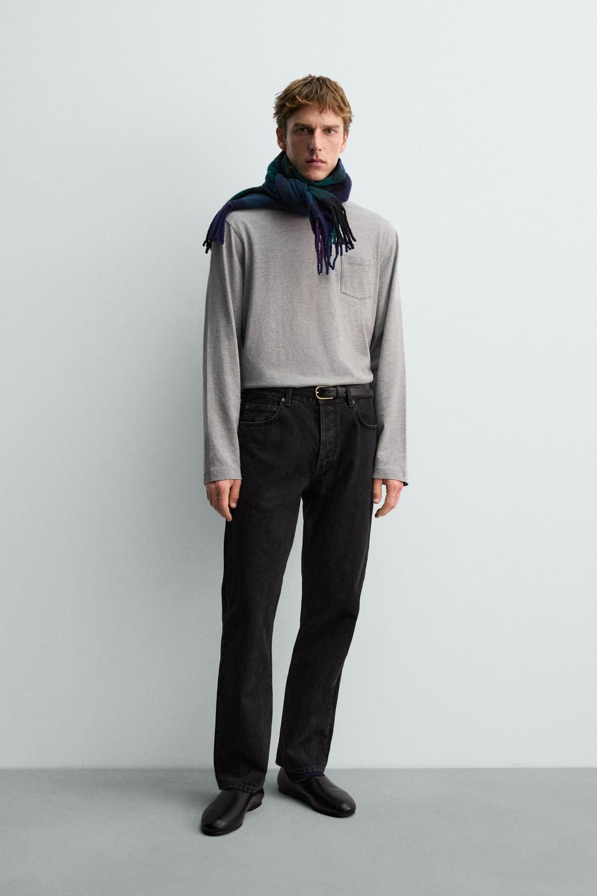 자라 테크니컬 코튼 포켓 티셔츠 X 아론 레빈 1887/369 GREY MARL - 상세 이미지 2