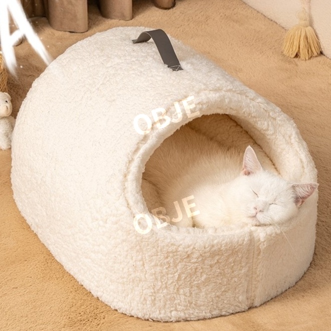 겨울 램스울 고양이 침대 소형견 밀폐형 - 상품 이미지