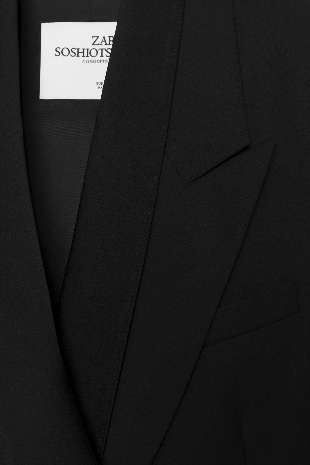 자라 울블렌드 더블 블랙 블레이저 X 소시오츠키 9820/499 BLACK - 상세 이미지 5