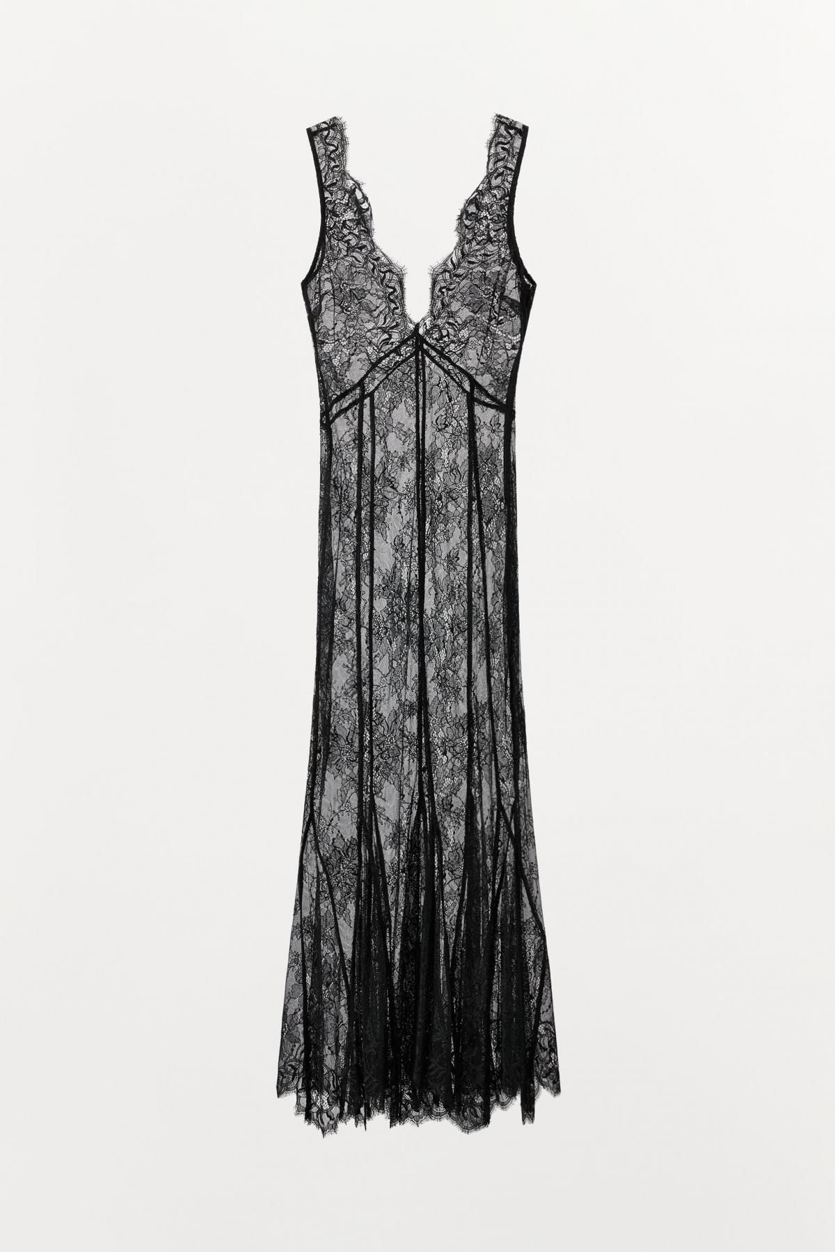 자라 블랙 레이스 롱 캐미솔 원피스 3920/116 BLACK - 메인 이미지