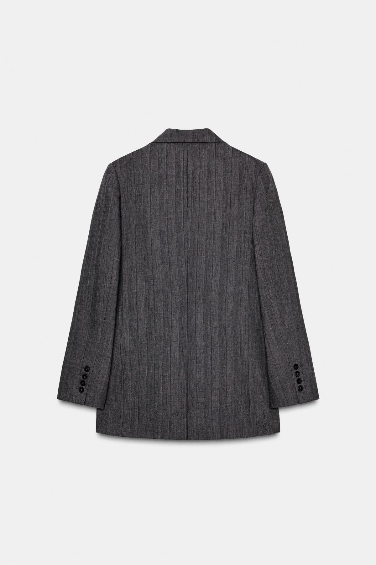 자라 핀스트라이프 울 블레이저 더블브레스트 2044/916 GREY MARL - 상세 이미지 3