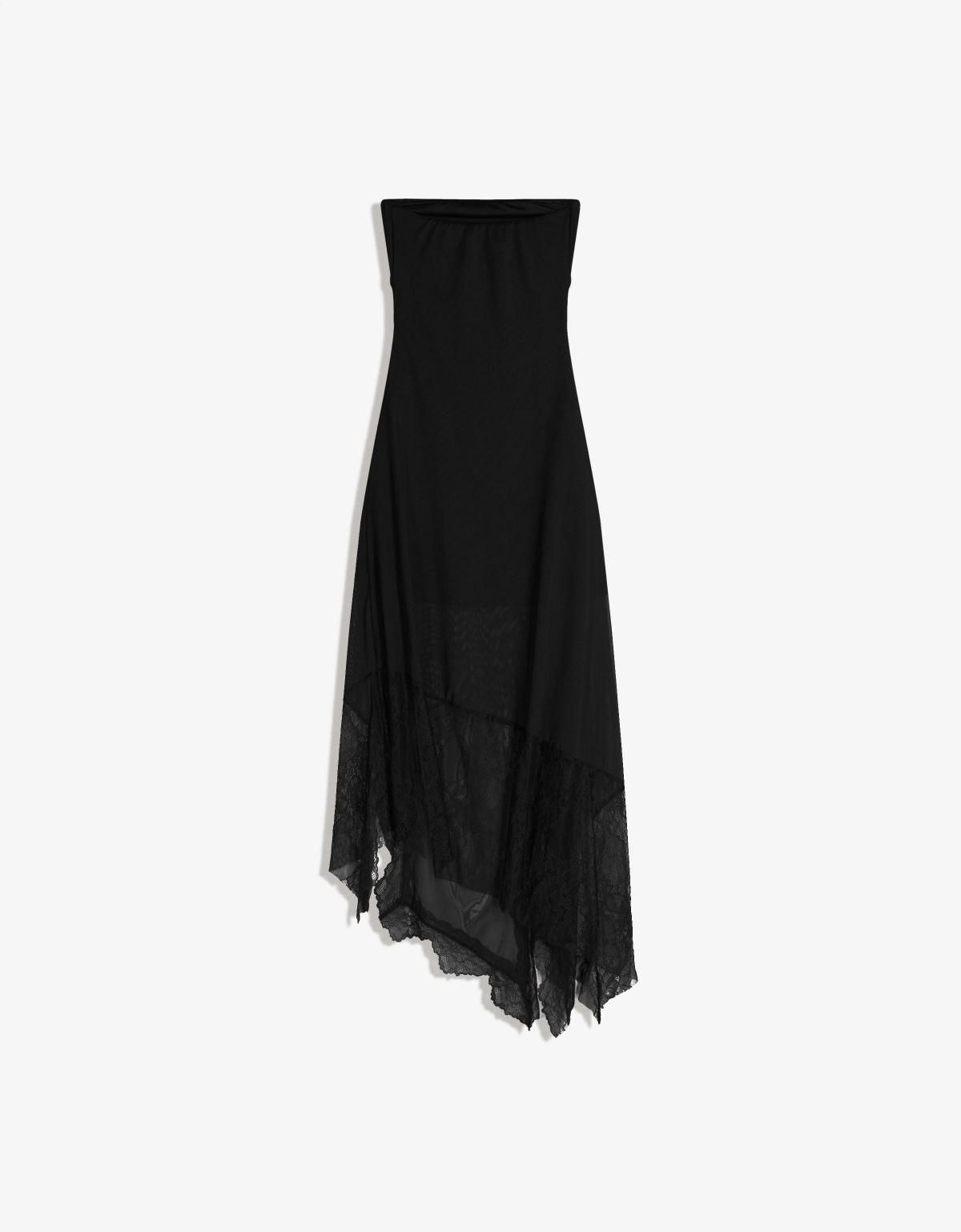 버쉬카 레이스 오프숄더 튤 미디 원피스 1160/218 BLACK - 상세 이미지 2