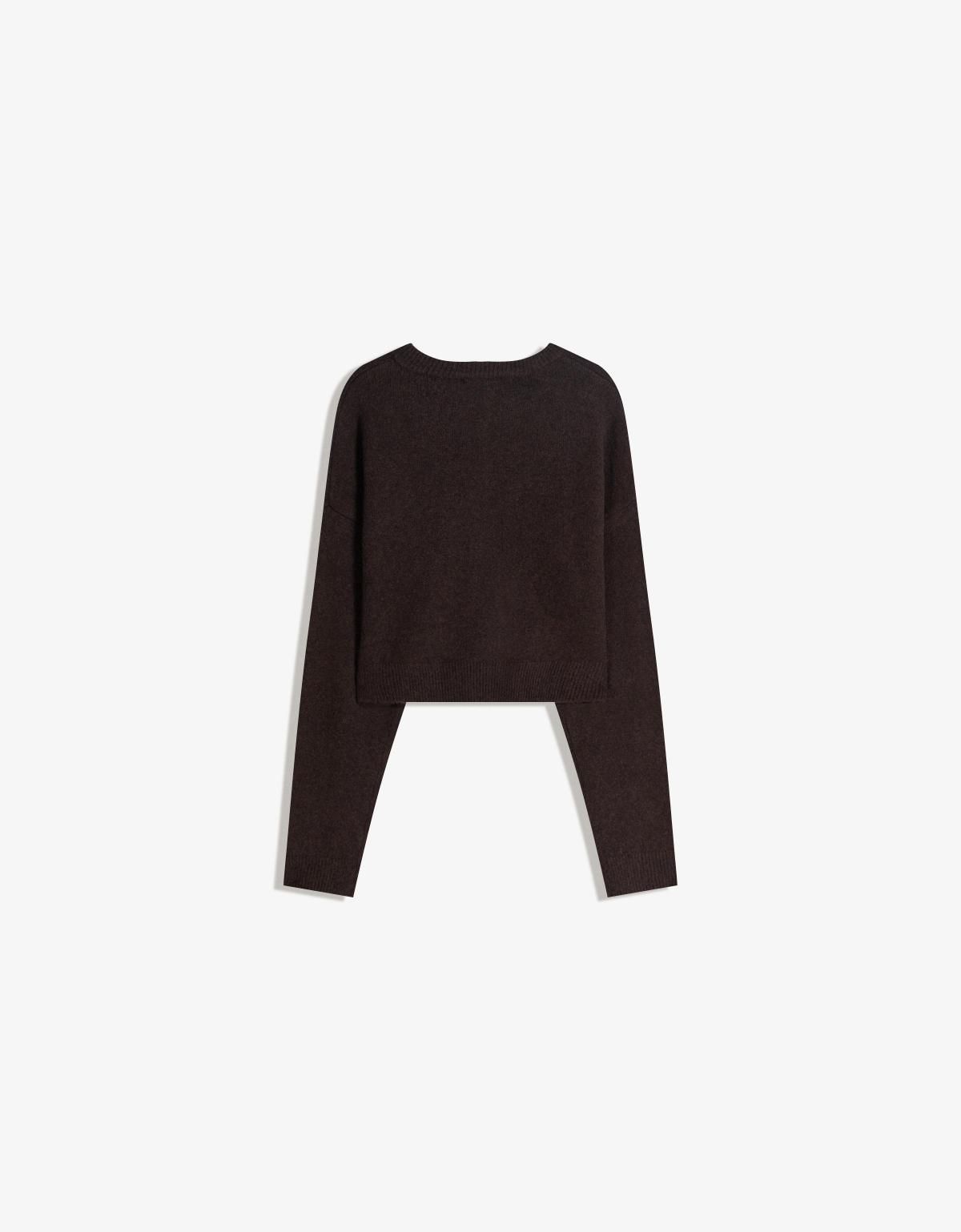 버쉬카 소프트 베이직 크롭 버튼업 가디건 6985/693 BROWN - 상세 이미지 2