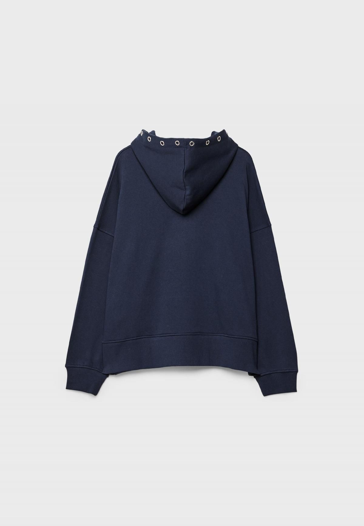 스트라디바리우스 루즈핏 스타 프린트 네이비 후드티 7244/670 NAVY BLUE - 상세 이미지 2