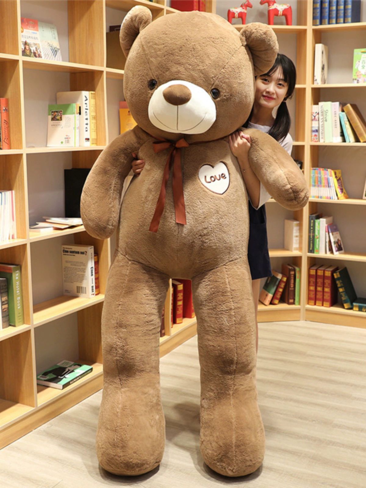 특대형 테디베어 곰 귀여운 여자 선물 노브라운 신제품 체험가 1.6m 길이 1.4m - 상세 이미지 4