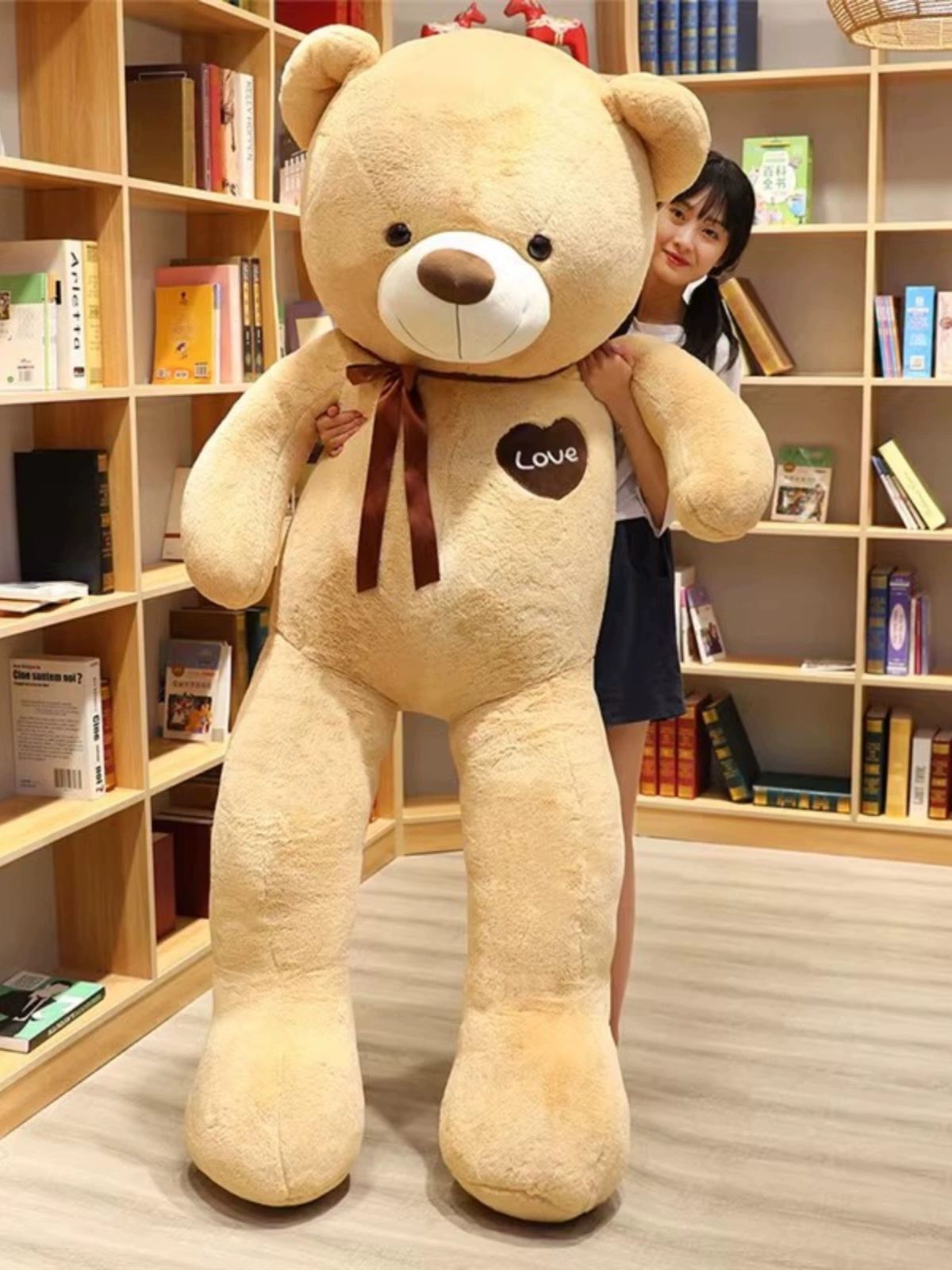 특대형 테디베어 곰 귀여운 여자 선물 노브라운 신제품 체험가 1.6m 길이 1.4m - 상세 이미지 5