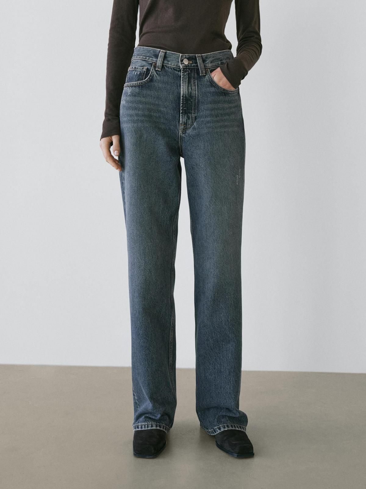 마시모두띠 하이웨이스트 데님 와이드핏 청바지 5040/640 MEDIUM BLUE - 상품 이미지