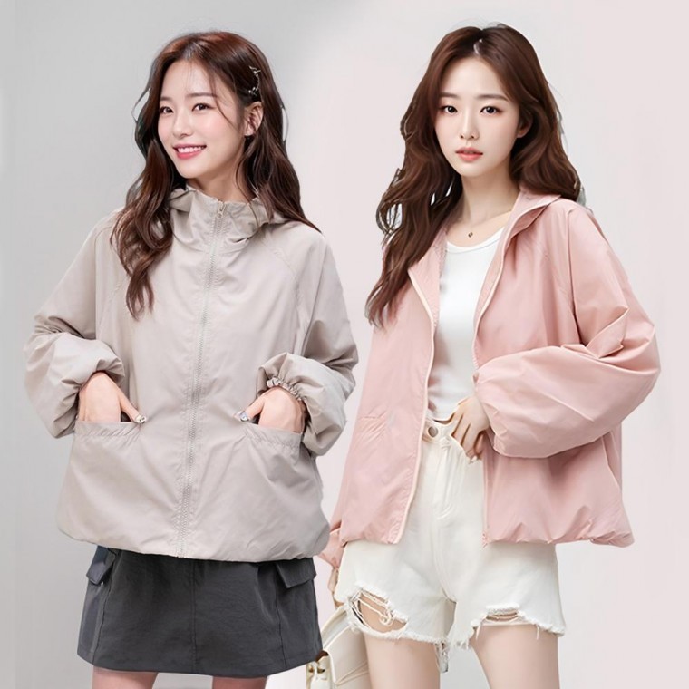 러블리 여성 봄 자켓 간절기 루즈핏 바람막이 - 상품 이미지