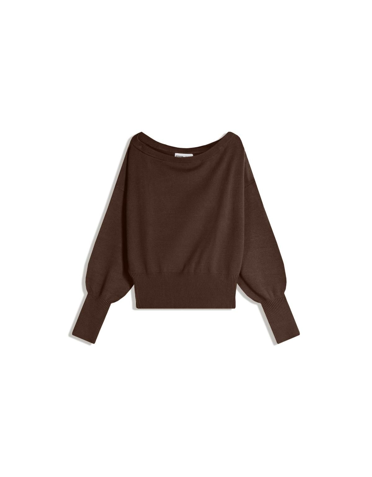 버쉬카 골지 헴 브라운 긴팔 니트 스웨터 7120/693 BROWN
