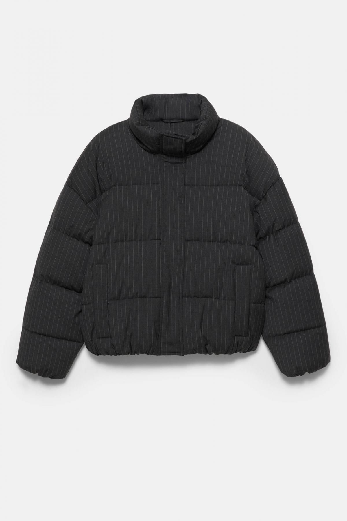 풀앤베어 테크니컬 핀스트라이프 숏 패딩 재킷 7700/378 MEDIUM GREY - 상품 이미지