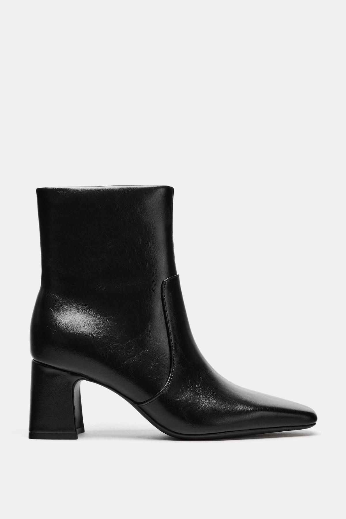 자라 스퀘어토 블록힐 앵클부츠 3105/710 BLACK - 메인 이미지