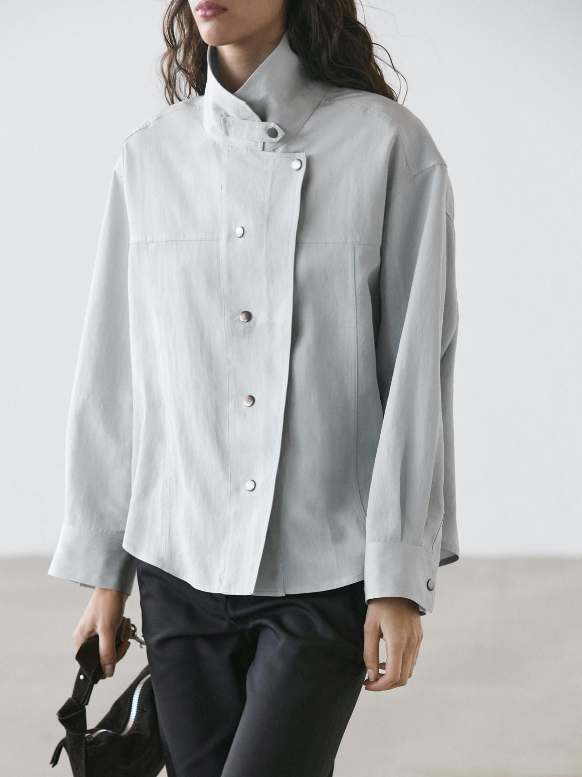 마시모두띠 테크니컬 그레이 와이드카라 셔츠 5188/788 LIGHT BLUE - 상세 이미지 4