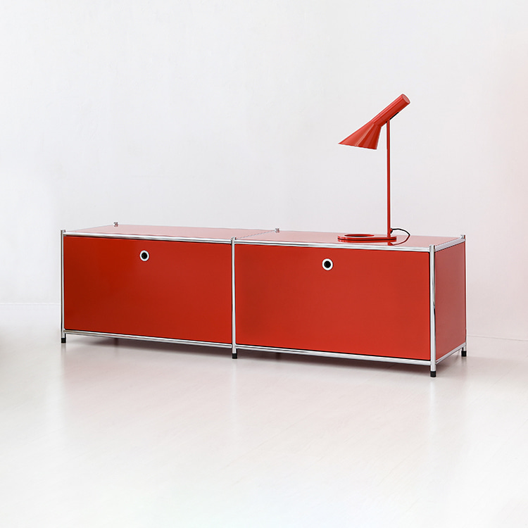 심플리 1x2 수납장 BC013 1520mmx400mmx445mm, 1단, 레드 0369.2237 - 상세 이미지 3
