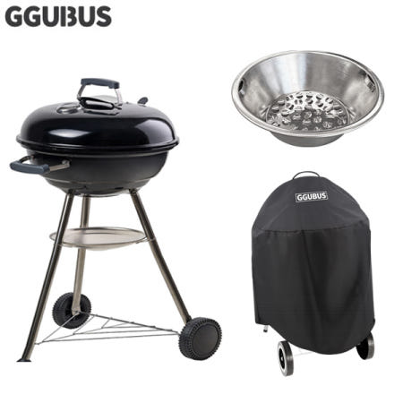 꾸버스 하이엔드 애플57+스텐숯통+커버SET 바베큐 그릴 숯불 직화 펜션 야외