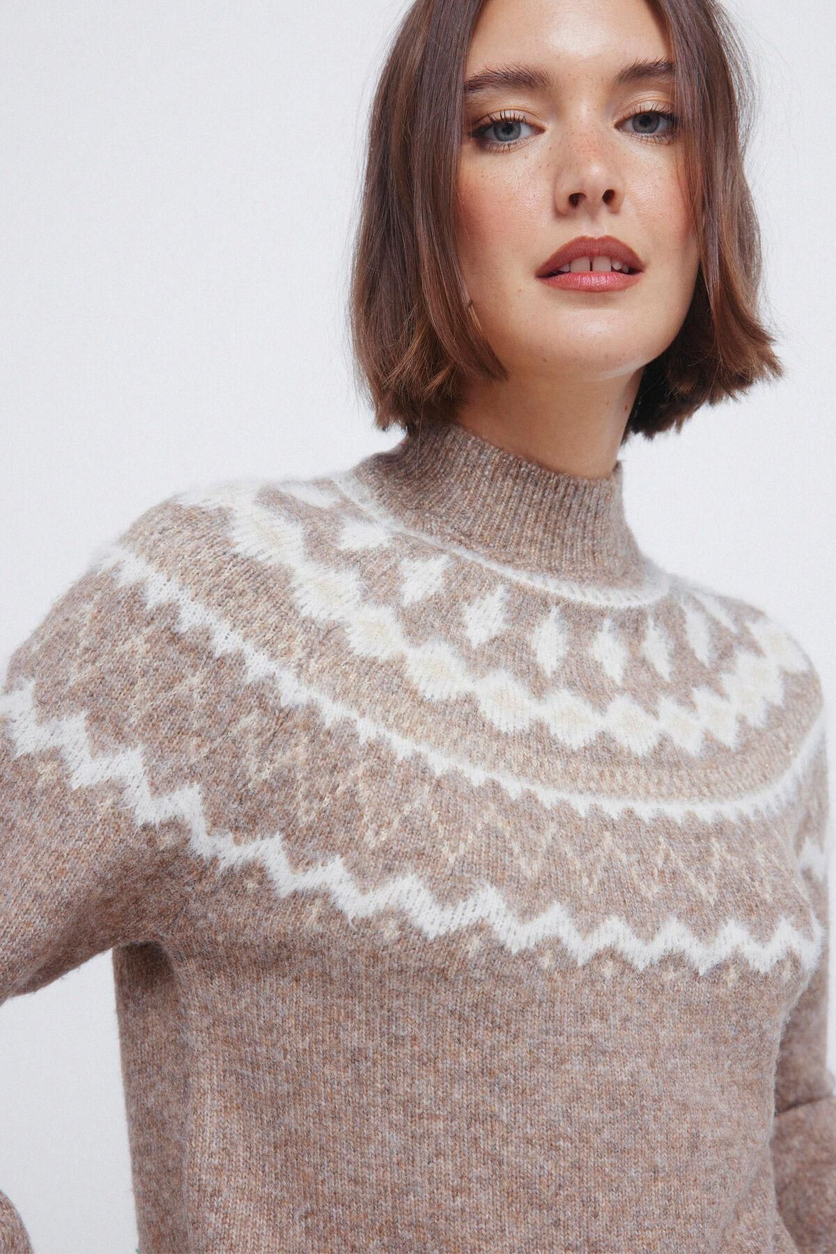 스프링필드 페어아일 하이넥 니트 루렉스 스웨터 1332653 ESTAMPADO - 상세 이미지 2