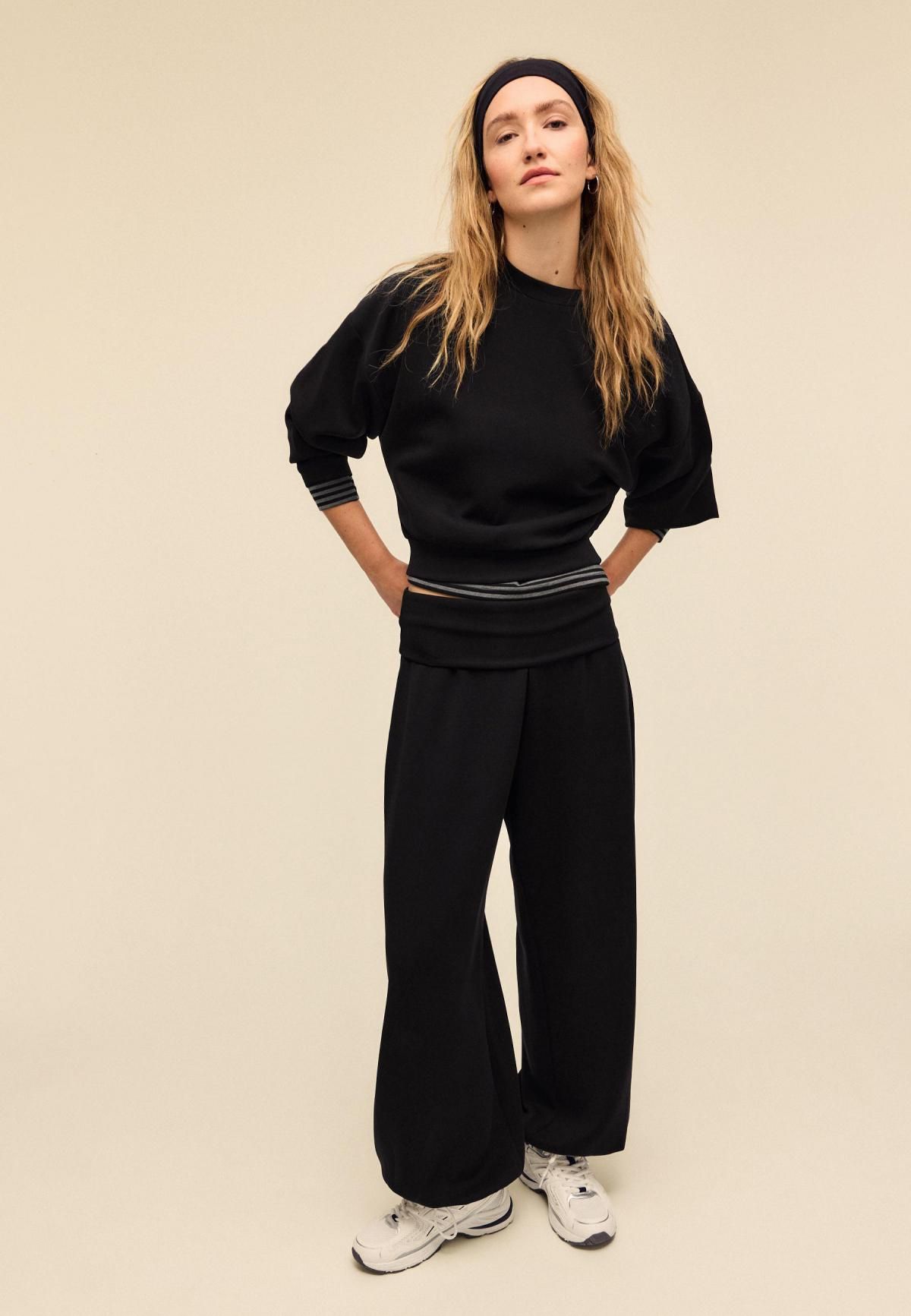 스트라디바리우스 소프트 턴업 와이드 조거 팬츠 8742/277 BLACK - 상세 이미지 2