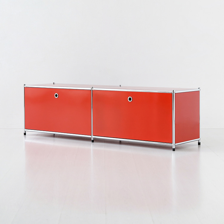 심플리 1x2 수납장 BC013 1520mmx400mmx445mm, 1단, 레드 0369.2237 - 상세 이미지 2