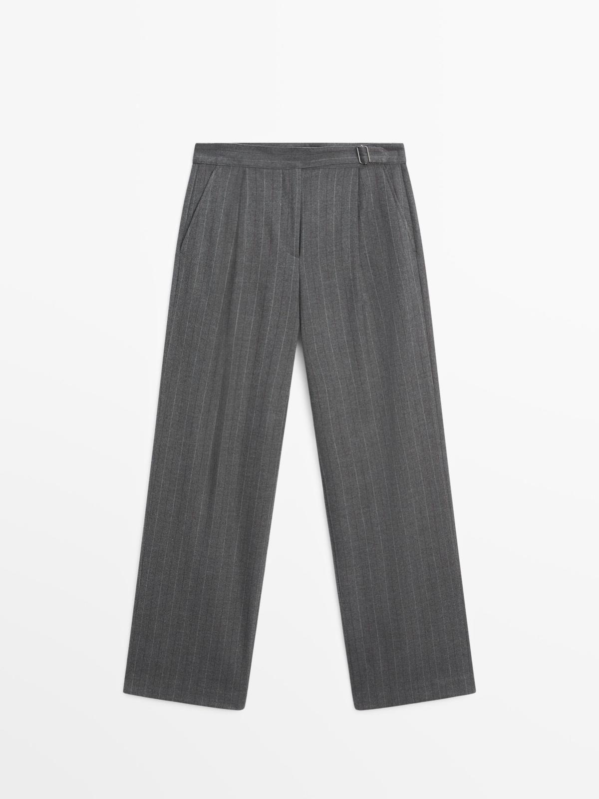 마시모두띠 테일러드 핀스트라이프 플리츠 팬츠 5053/553 CHARCOAL - 상품 이미지