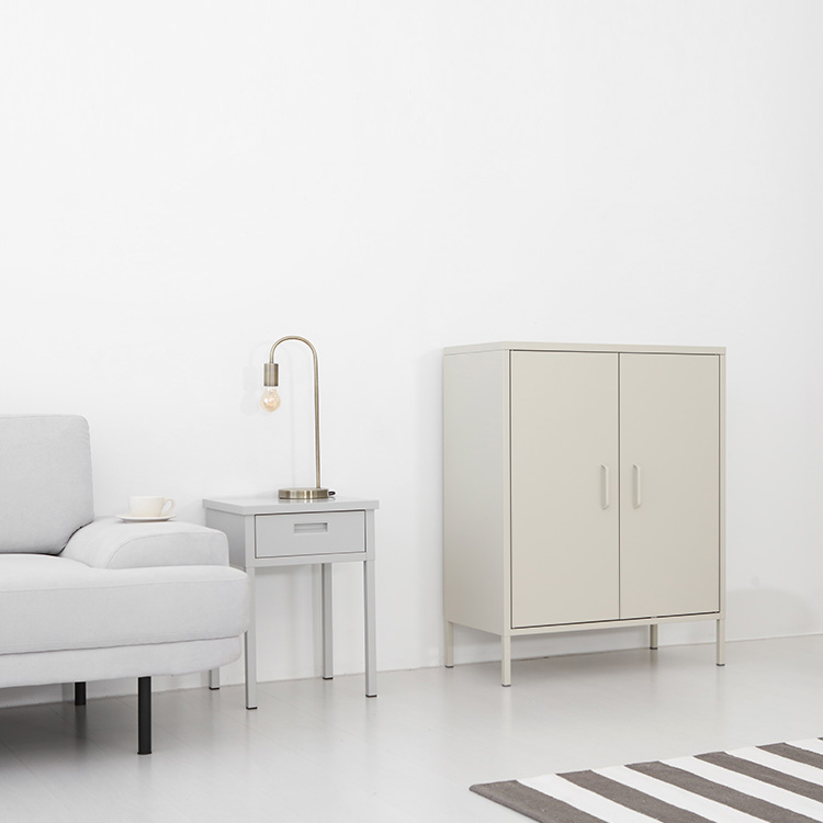 MKB 캐비넷 모던세로중 2문 수납장 8001015 80x40x102, 3단, 크림 1695.5795