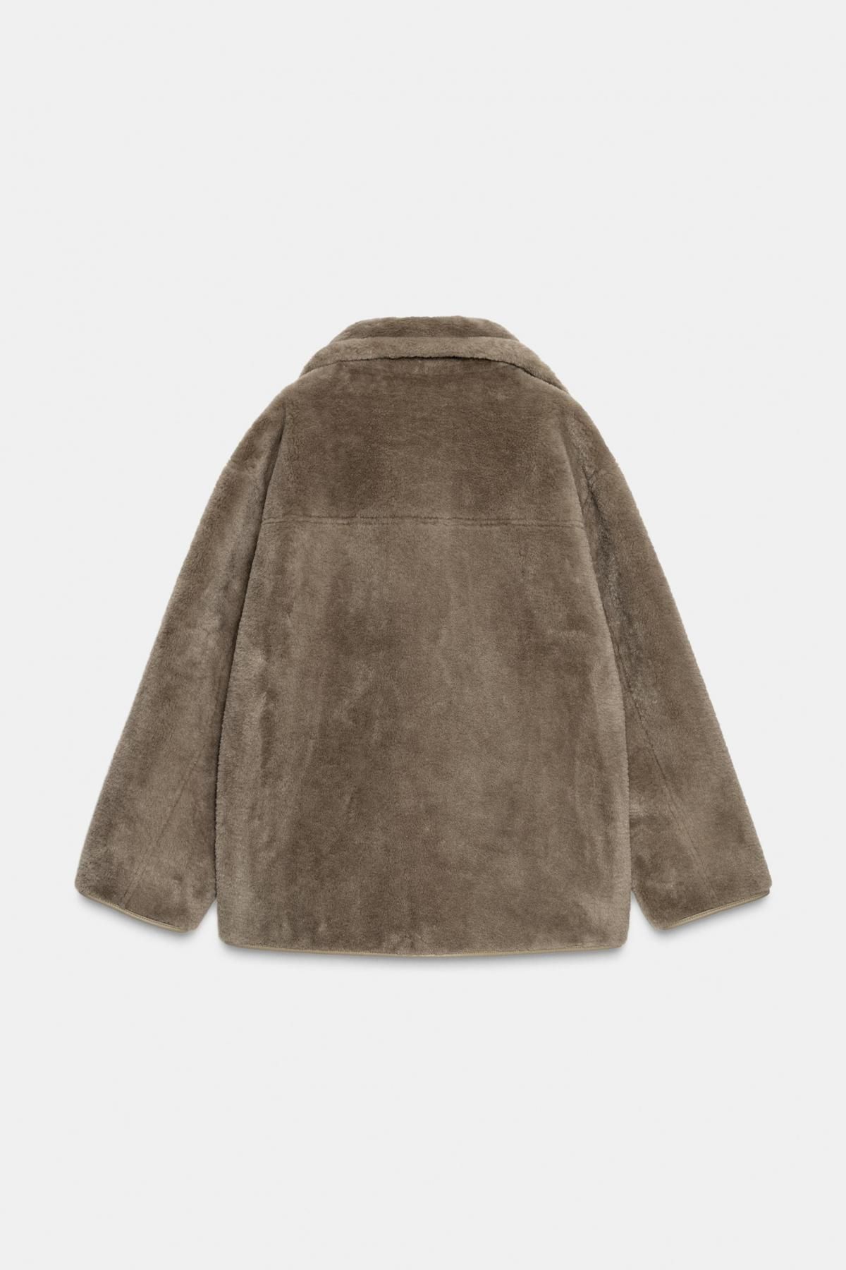 자라 리버서블 페이크퍼 레더 더블코트 8490/704 TAUPE GREY - 상세 이미지 2