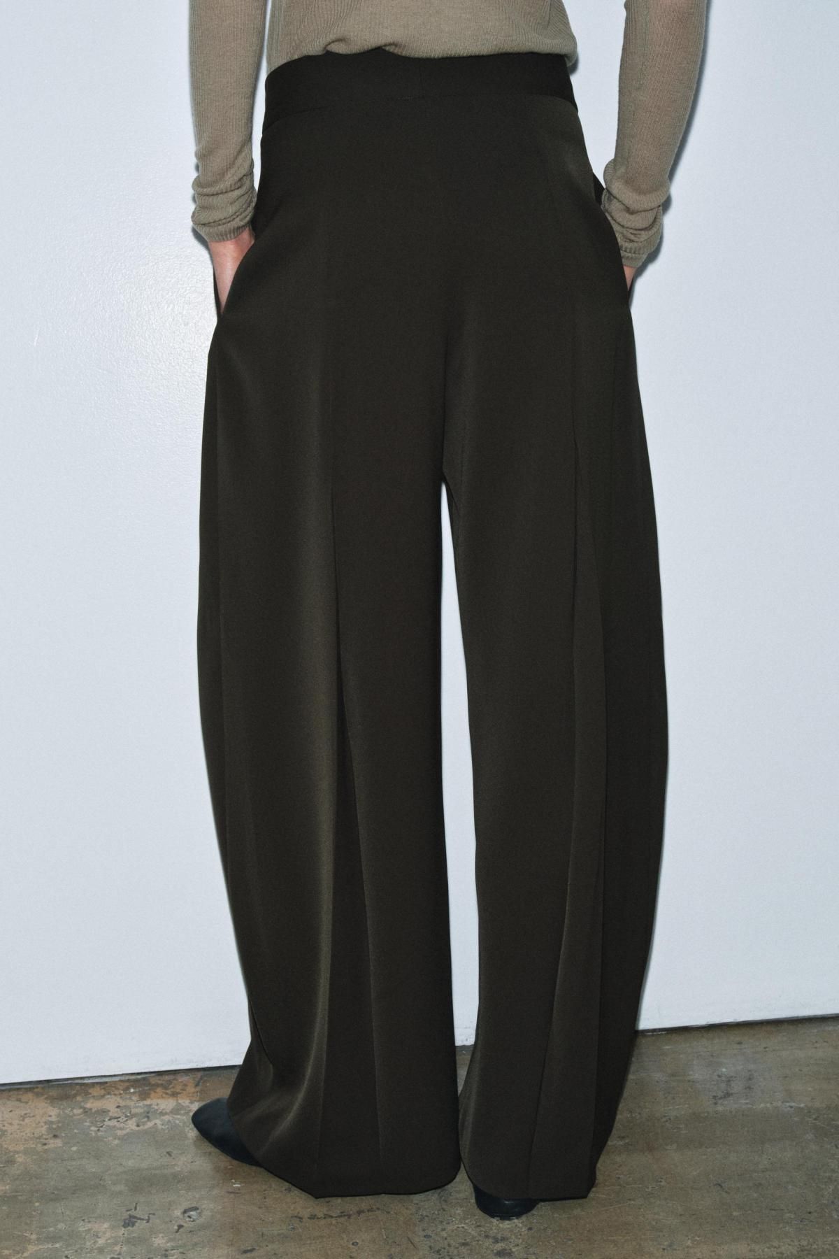 자라 와이드 플리츠 팬츠 포켓 8219/250 GREEN - 상세 이미지 3