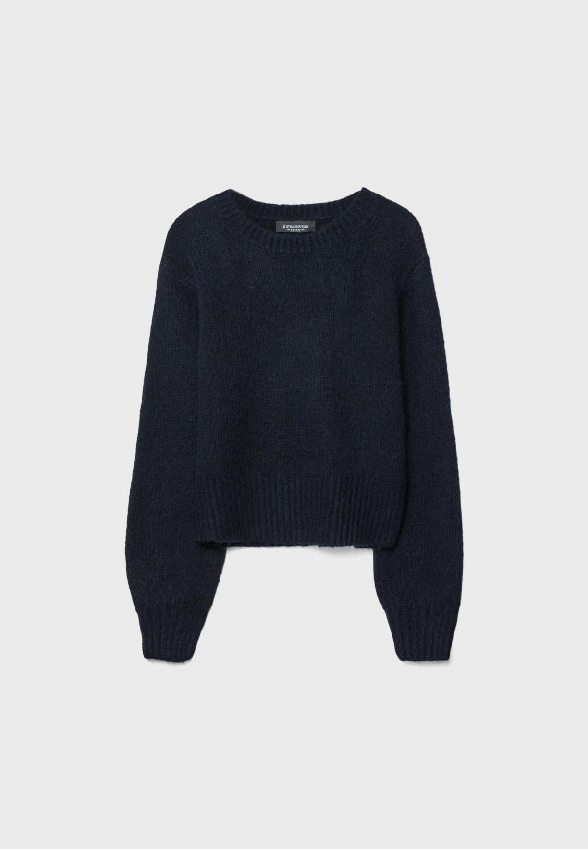 스트라디바리우스 소프트 라운드넥 니트 스웨터 네이비 1515/412 NAVY BLUE - 상품 이미지